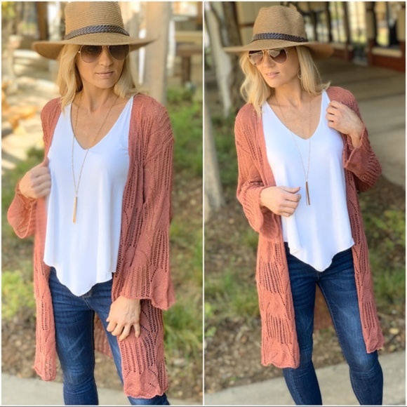 Infinity Raine Sweaters - THIS IS NO DREAM CROCHET CARDIGAN-CINNAMON